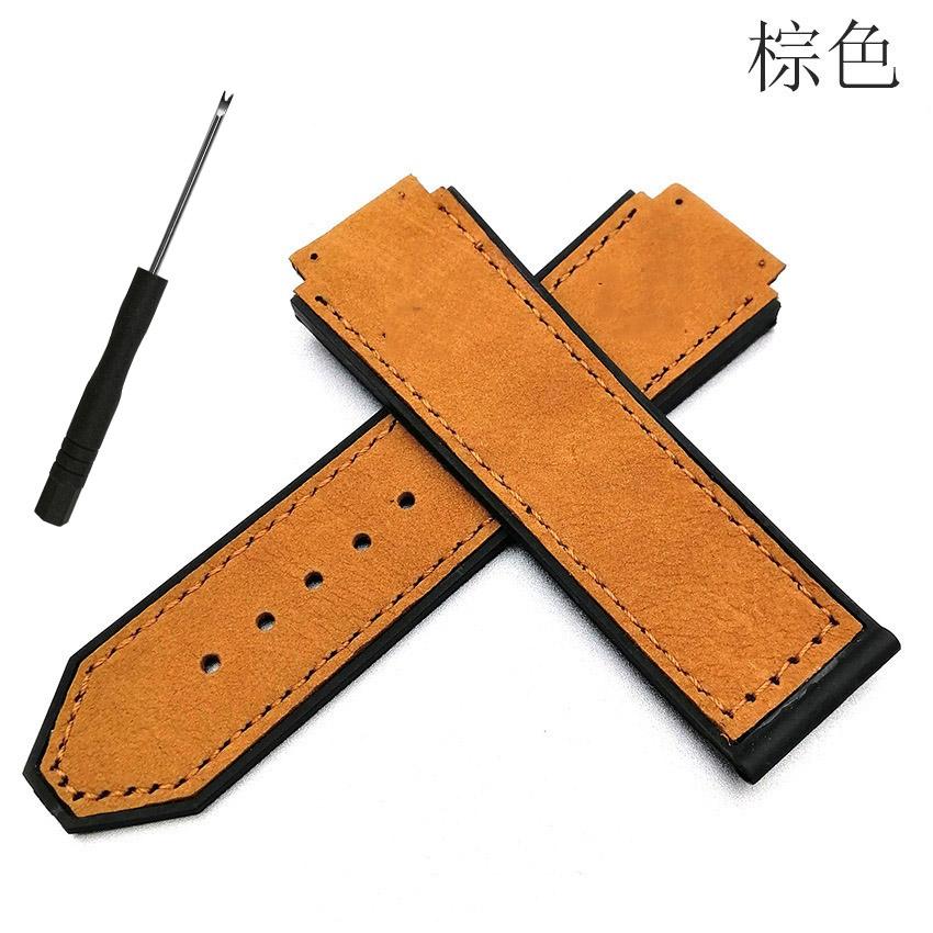 Сменные ремешки для Hublot Big Bang Classic Fusion 25 мм * 19 мм, пряжка 22 мм, матовый кожаный ремешок для часов, резиновый ремешок для часов