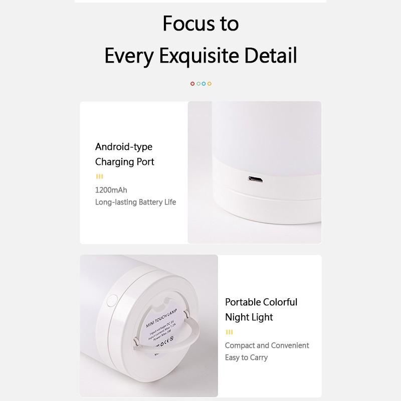 Сенсорные прикроватные лампы с регулируемой яркостью, беспроводной атмосферный светильник с пультом дистанционного управления, регулируемый по цвету перезаряжаемый ночник для спальни