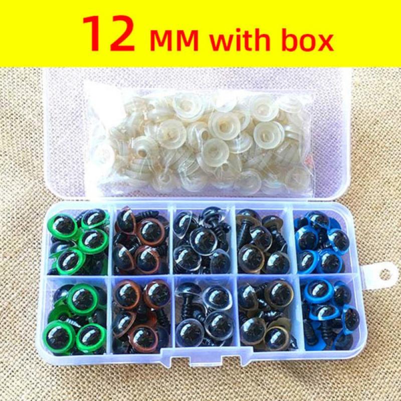 100 компл./кор., 8-12 мм, красочные пластиковые глаза для животных, кукольный глаз, аксессуары для кукол «сделай сам», глаз для рукоделия