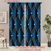 2 шт. Бирюзово-синие шторы с узором драгоценных камней, Золотистый геометрический принт, Светофильтрующие драпировки, Роскошный современный домашний декор для спальни, гостиной