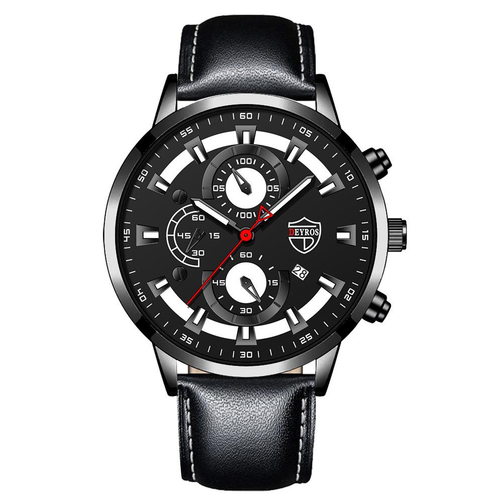 New Casual Men's Calendar Watch Men's Pointer Watch Sports Watch Fashion Student Leather Quartz Watch