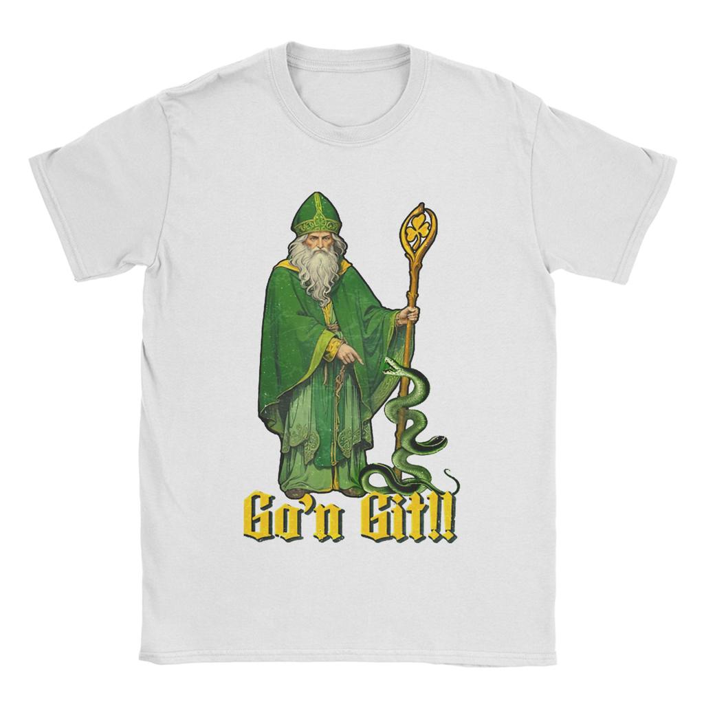 St Patrick Snake Gon Git Card Saint Pattys T Shirt Summer Harajuku T-Shirts Unisex Breathable Plus Size 5XL Tees Short-Sleeve Tops