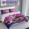 3pcs Demon Slayer characters pattern bedding set duvet cover set includes duvet cover &pillowcases, perfect all season bedroom decoration & gift