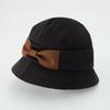 Spring and Autumn new bucket hat female face small bow basin hat elegant face covering fashionable versatile foreign style sun hat