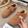 Fashion 2024 New Women's Fashion Lace Up Flat Casual Comfortable Solid Color Breathable Sneakers