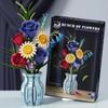 Building Block Flower Bouquet - Decorative Simulated Floral Gift for Girls