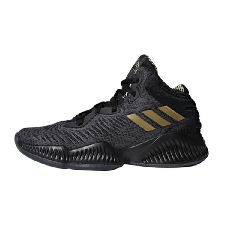 adidas Mad Bounce 2018 Высокие Ретро Баскетбольные Кроссовки Детские Кроссовки Черный Золотой BB7545