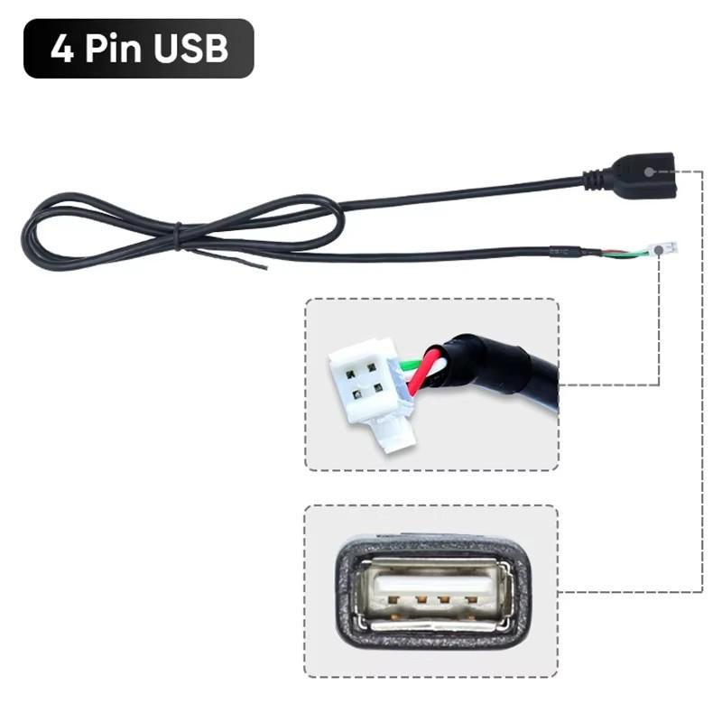Car Stereo Radio Android CD MP5 Video Harness Adapter Player Multimedia Navigation GPS 6 Pin USB 4 Pin USB Rearview Line Harness Radio Accessories 4