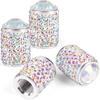 Bling Tire Valve Caps, 4 Pack Handmade Crystal Rhinestone Tire Caps Universal Bling Car Accessories for Women Dustproof Bling Valve Stem Caps Cover