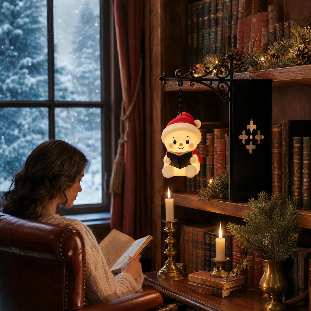 Vintage Christmas Bookshelf Lantern Light Warm White Christmas Bookshelf Light Decorative for Home