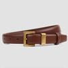 Women's Genuine Leather Belt Versatile Waistband Dresses Decoration Square Gold Buckle Belt