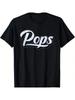 Мужская футболка из 100% хлопка Pops – Стильная черная повседневная футболка с надписью "POPS"