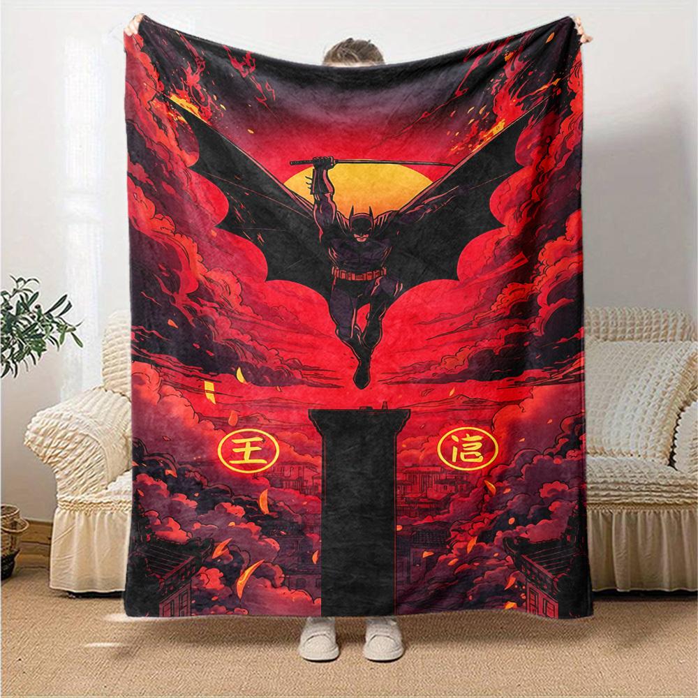 1pc Batman Chinese Flannel Blanket Soft Warm Throw for Home, Office, Travel, All-Season Cozy Bedding GiftL1146