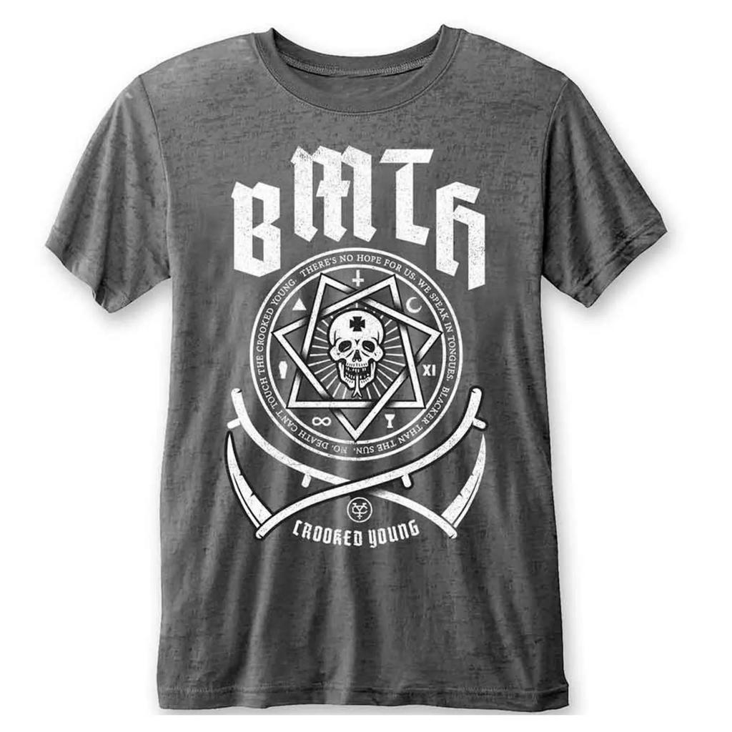 Bring Me The Horizon Crooked Young Burnout T-Shirt Metalcore Rock Official Tee