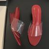 Strange Style Wedges Slippers For Women Shallow Open Toe Mules High Heels PVC Transparent Sandals Summer Beach Party Shoes