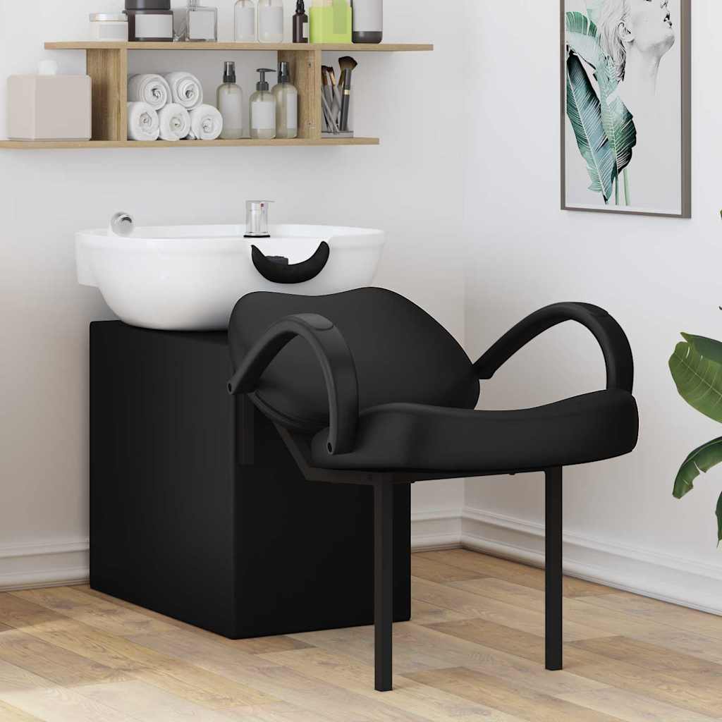 Shampoo Chair Black and White 136 x 60 x 92 cm PVC