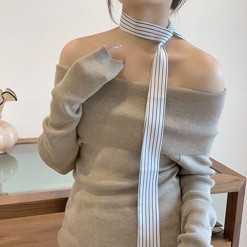 Korean Long Silk Scarf Summer Hair Band Fashion Long Scarfs For Women