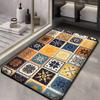 Thickened Absorbent Bathroom Floor Mat Printed Toilet Non-slip Foot Mat Cushion Living Room Bedroom Square Carpet Entrance Mat