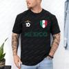 Футболка сборной Мексики с принтом MÉXICO Топы для мексиканских болельщиков Спортивная повседневная одежда Одежда для отдыха Активная одежда Ретро-тренд Простая мужская одежда