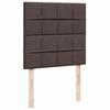 Box Spring Bed with Mattress Dark Brown 90 x 190 cm Fabric