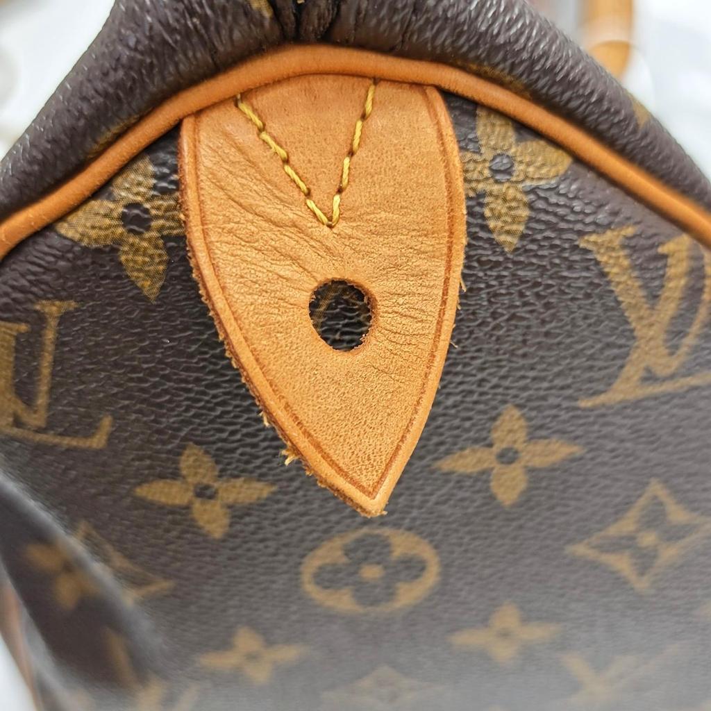 [Pre-Owned] Speedy 30 Elegant Compact Fashionable Commuter Classic Monogram Coated Canvas With Leather Trim Pillow Bag - Good #1AWJA1L