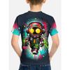 Summer Round Neck 3D Astronaut Graphic Printed Top Fashionable Casual Short Sleeved Children's Boy T-shirts