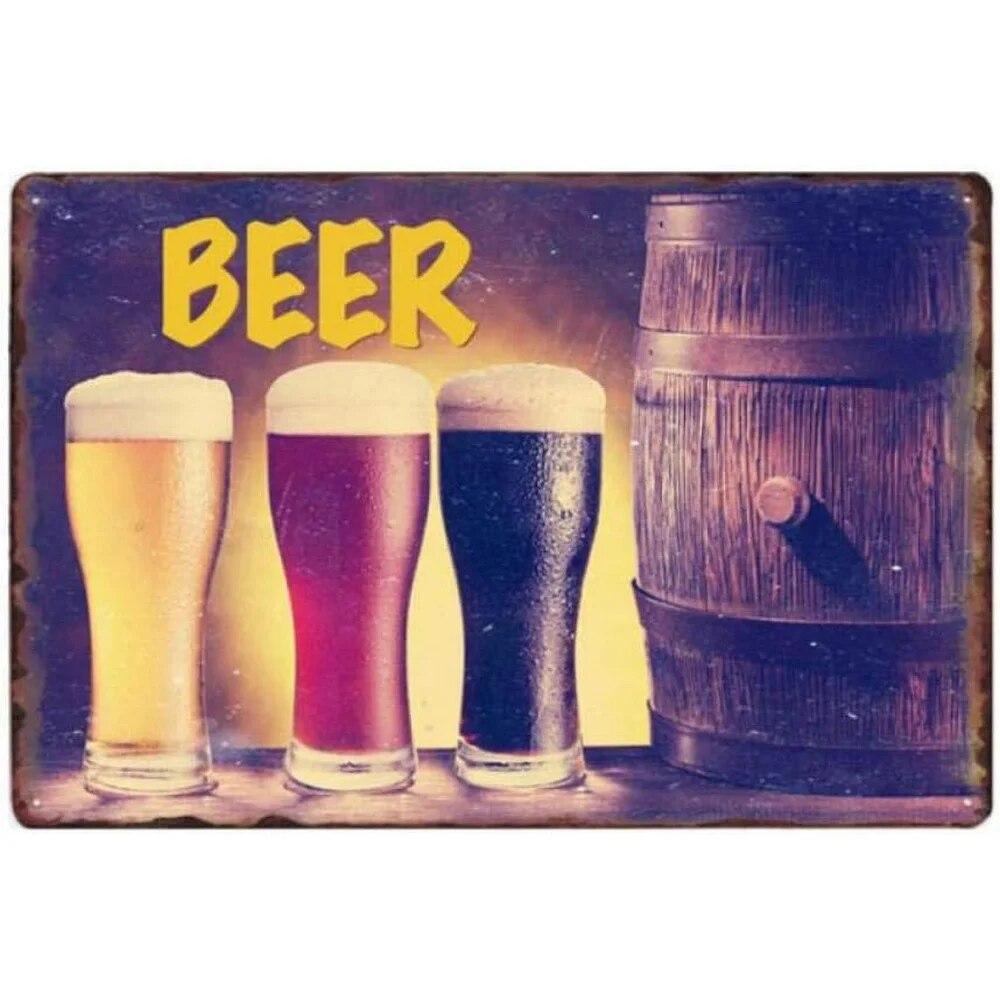 All You Need Is Beer Metal Tin Signs Beer Cups Posters Plate Wall Decoration for Bars Man Cave Cafe Clubs Retro Posters Plaque