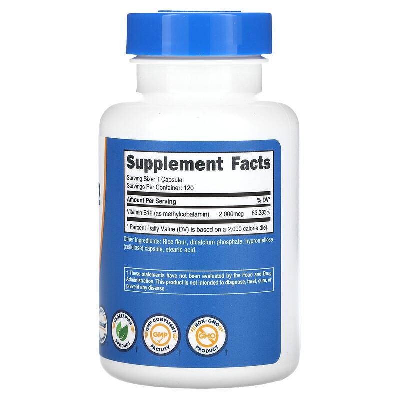 Vitamin B12, 2,000 mcg, 120 Capsules