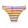 Women's Rainbow Striped Low-Rise Pure Cotton Panties - Cute & Breathable with Half Hip Coverage for Teens
