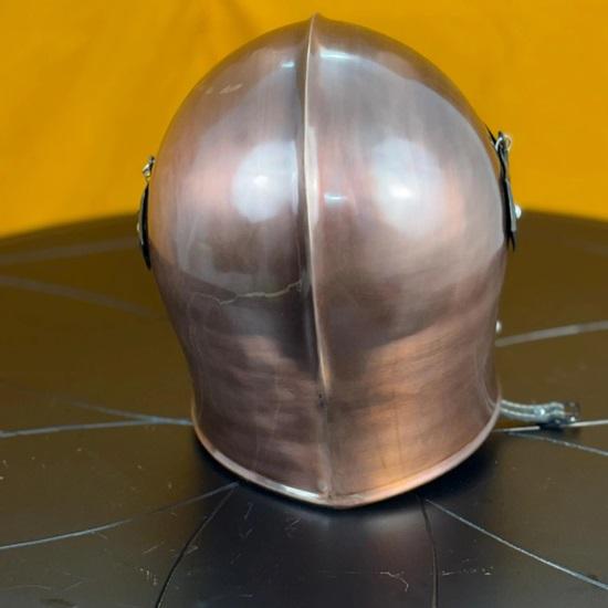 Barbouta Helmet 18G Steel Two Tone Copper Gray Armor Perfect for LARP, Cosplay, Reenactments,