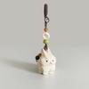 Weave Rope Wooden Carved Rabbit Keychain Beads Car Keyring Cute Wood Rabbit Dolls Pendant  Students