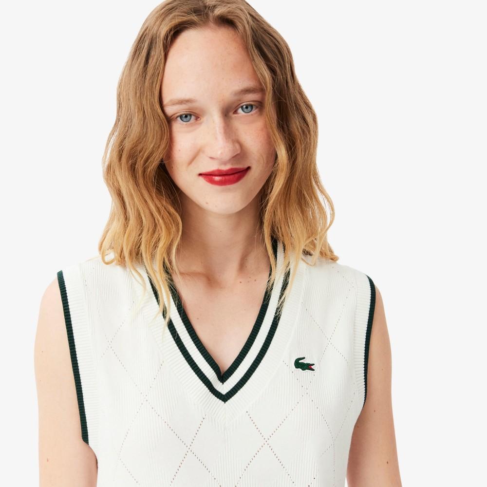 Lacoste Женский жилет для гольфа с узором "ромбы" AF9602-55N0LP