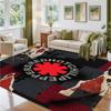 Red Hot Chili Peppers Design Crystal Velvet Rug Soft Decorative Mat for Bedroom Entrance