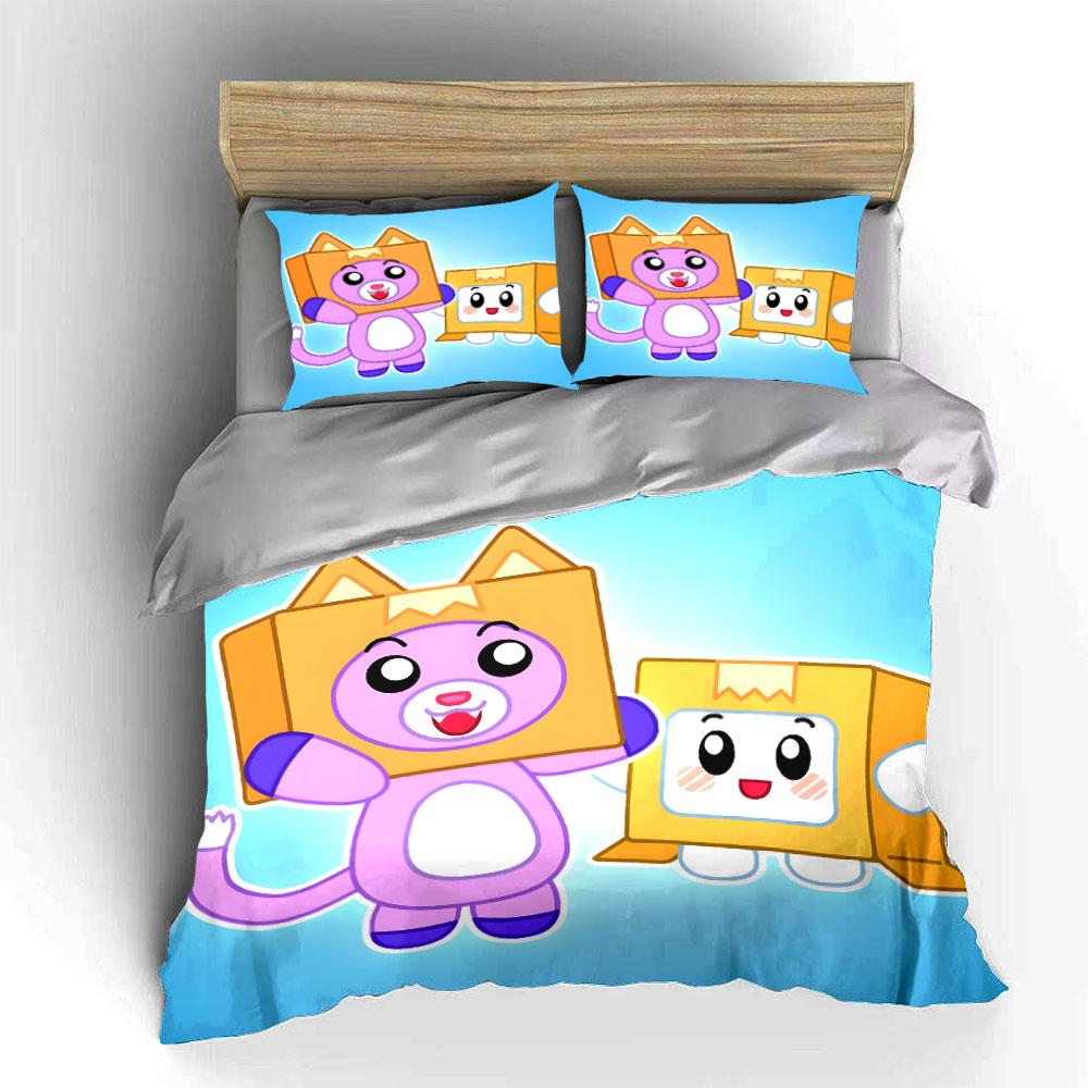 "Cartoon Box Cat Bedding Set" Bedding Duvet Cover Set Duvet Cover Pillowcases (1 * Duvet Cover 2 * Pillowcases, without duvet insert)