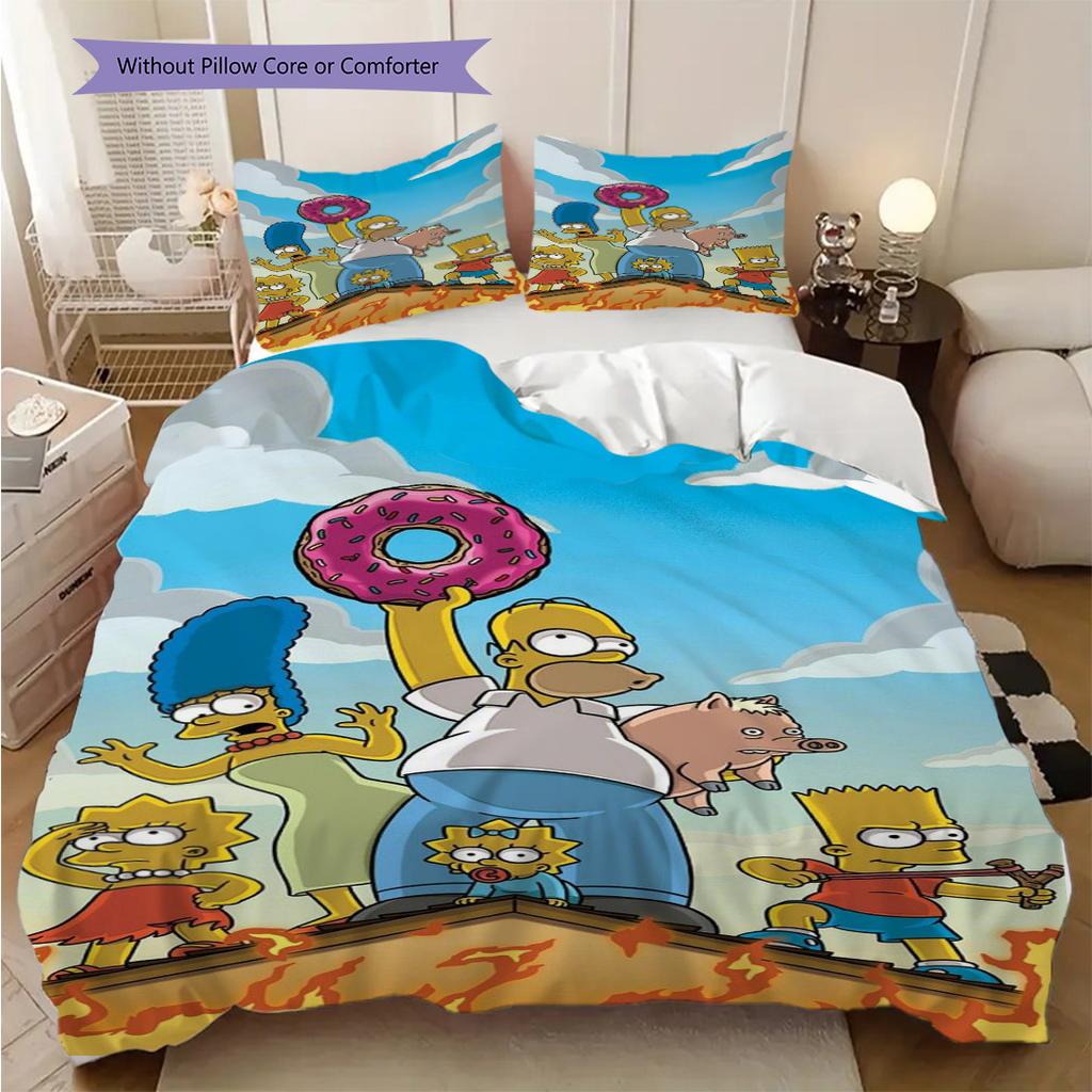 Lisa Simpson'S Fiery Adventure Bedding 1 Duvet Cover 2 Pillowcase Without Core Christmas Birthday Gift Soft And Comfortable