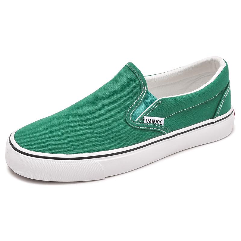 Женские парусиновые слипоны на осень 2025 года - Повседневные белые кроссовки в корейском стиле