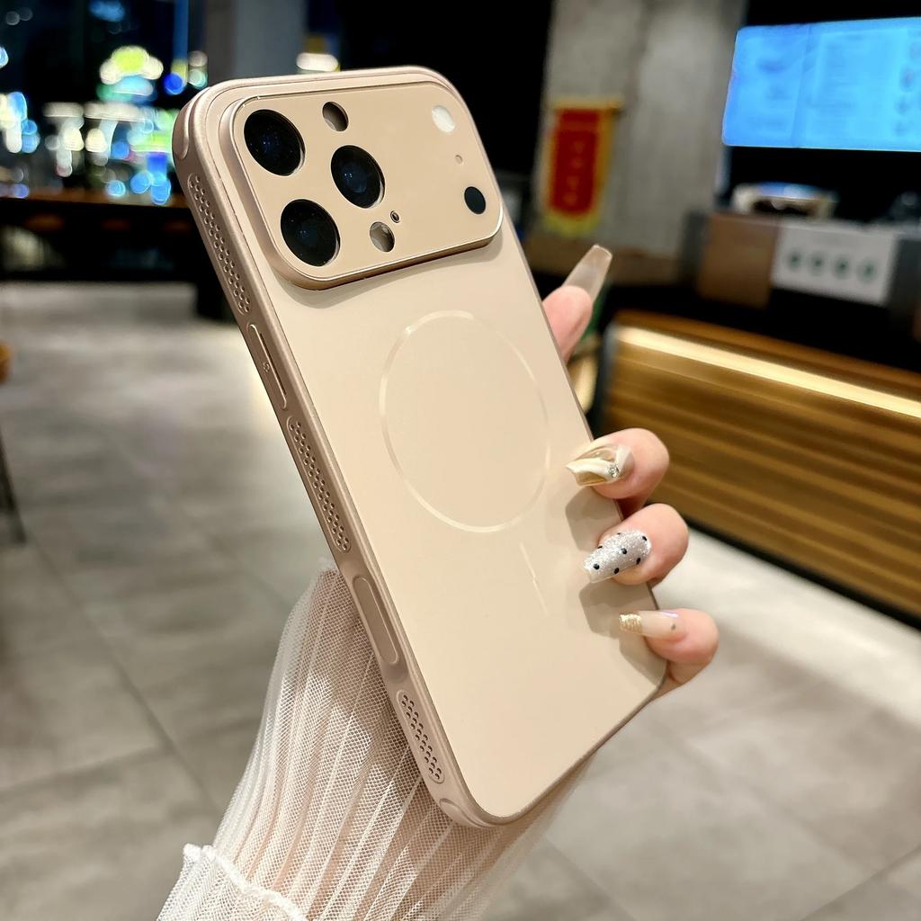 Роскошный матовый чехол-защита для линз из стекла Для iPhone 17 Air 16 15 14 13 Pro Max Plus Для Magsafe Магнитный Ударопрочный Жесткий ПК Чехол