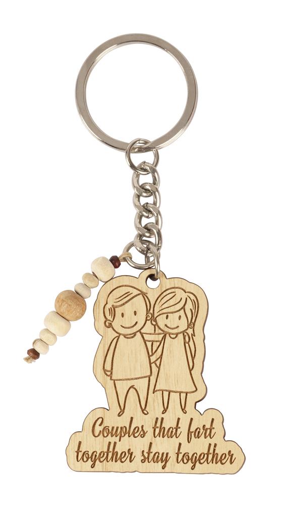 Inkdotpot Funny Keychain Couples That Fart Together Stay Together Wood Engraved Keychain Funny Couples Keyring Novelty