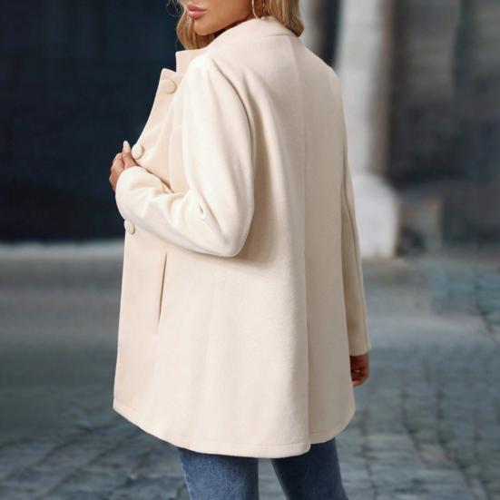 Женское полупальто из смесовой шерсти, однобортное короткое тренчкот, пиджак с воротником-стойкой, нарядная верхняя одежда на осень-зиму