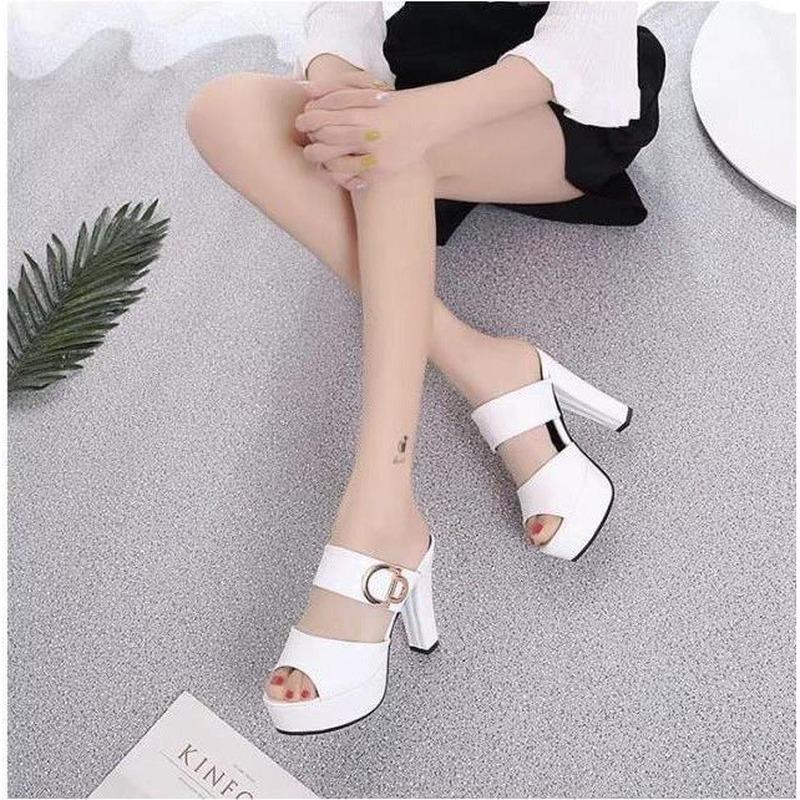 Сандалии на высоком каблуке, женские летние новые босоножки и тапочки на платформе с открытым носком в корейском стиле