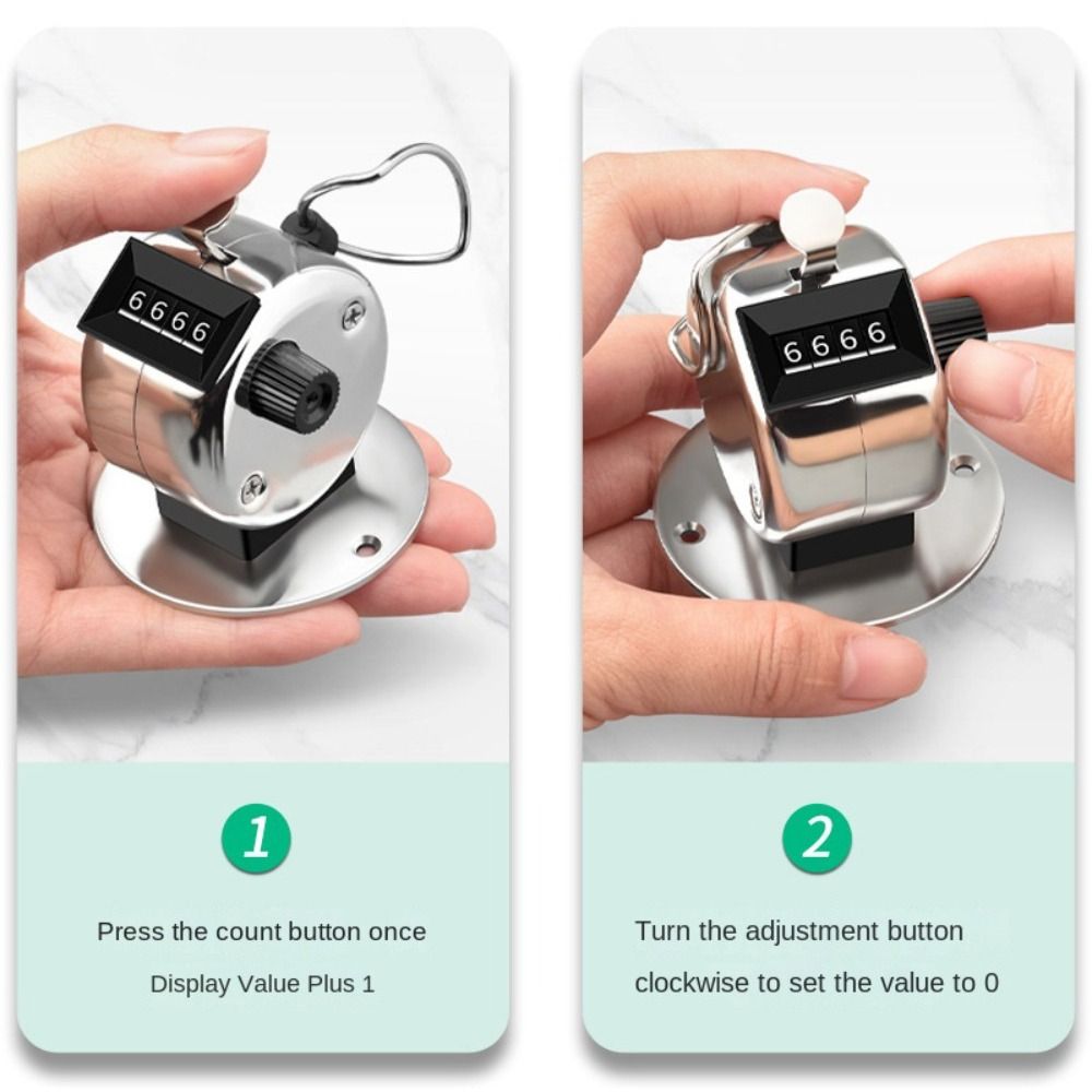 Мини 4-разрядный механический счетчик чисел Ручной металлический ручной счетчик Подсчет Склад