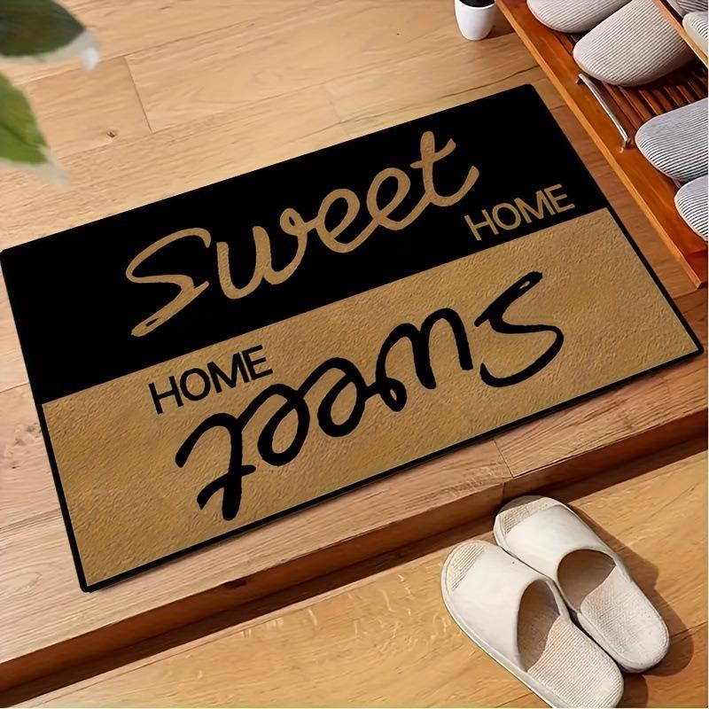 Приветственный коврик для прихожей - Декоративный текст Западный Натуральный Минималистичный Винтажный Стильный Декор для входа Украшение дома Домашний коврик