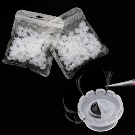 100Pcs/Bag Glue Cup Portable Beauty Accessory Long Usage Term Useful Eyelashes Quick Flowering Holder Stand for Household