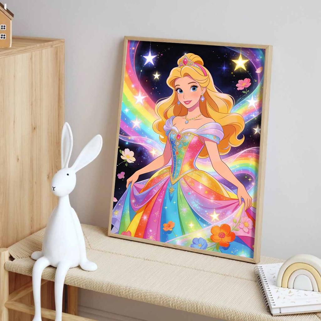 Disney Diamond Painting Kit Full Diamond Round Rainbow Princess Decor Home Decor Craft Gift