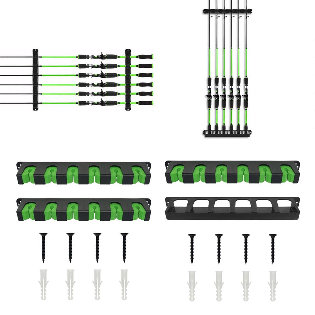 Держатели для удочек для гаража Вертикальный держатель для удочек Настенное крепление Стойка для удочек Держатель для удилищ Вмещает до 6 удочек