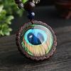 Boho Wooden Bead Ethnic Style Pendant Necklace Women Long Sweater Chain Jewelry Accessories