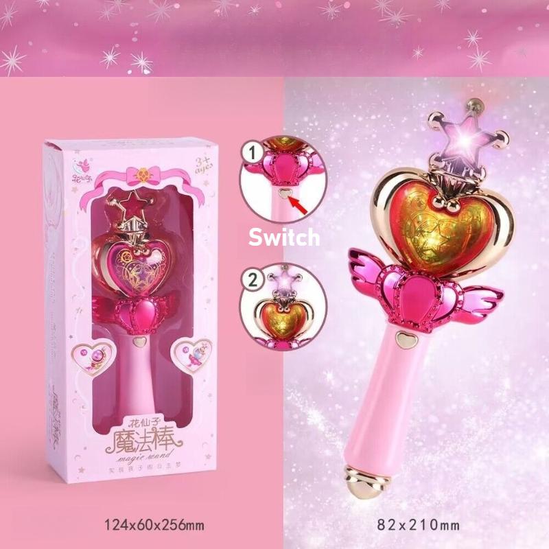 Волшебная палочка феи, светящаяся, музыкальные звуковые эффекты, игрушки, палочка Луны, фигурки игрушки, палочка для трансформации королевы, подарки для девочек