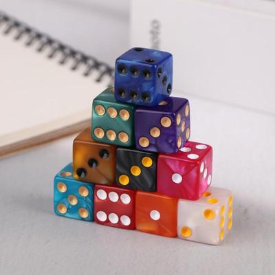 Авантюриновые Игровые Кубики 6-гранные 16 мм Акриловые D6 Набор Кубиков Для DND RPG Настольной Игры Или Обучения Математике
