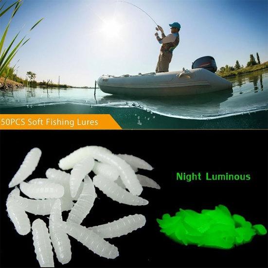 1,6 см Sea Night Glow Pesca, 50 шт., рыболовные приманки, личинки, мягкие приманки, черви, серебристые, светящиеся H11759 | 26501, рыболовные снасти
