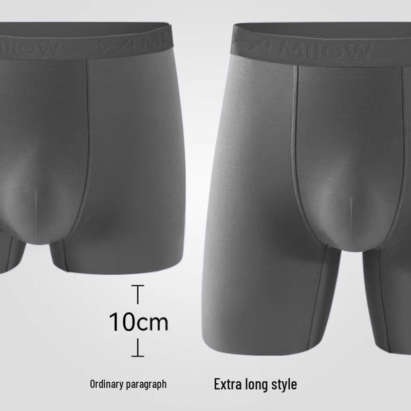 Mao Ren Мужские удлиненные хлопковые боксеры-слипы против натирания (2-Pack)
